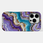 Gepolijste steen Abstract met gouden accenten Case-Mate iPhone Case (Achterkant (horizontaal))