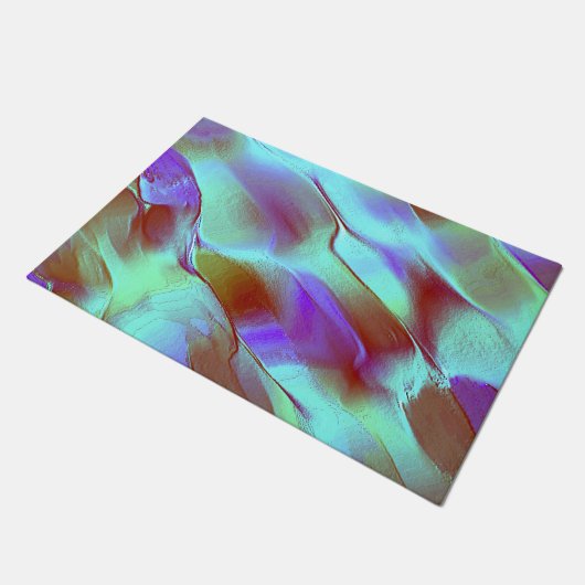 Gepolijste steen in chroompaars deurmat (Schuin)