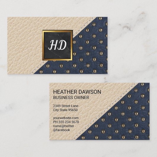 Gepolitiseerd | Lederen met titularis | Goudmarmer Visitekaartje (Voorkant / Achterkant)