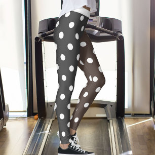 Gepolkte Grijze Bruine Witte Patroon Dames Yoga Leggings