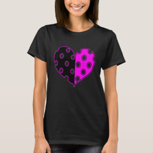 Gepolkte Hart In Zwart En Roze T-shirt