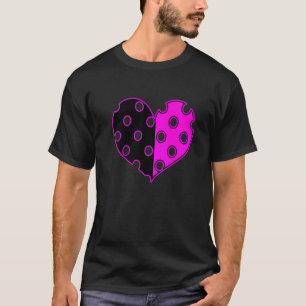 Gepolkte Hart In Zwart En Roze T-shirt