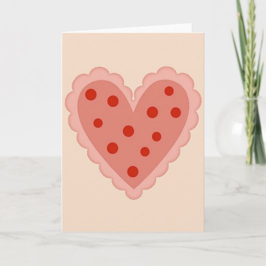 Gepolkte Hart Liefde Kaart (Voorkant)