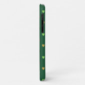 Gepolkte harten op bosgroen Case-Mate iPhone case (Achterkant/links)