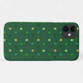 Gepolkte harten op bosgroen Case-Mate iPhone case (Achterkant (horizontaal))
