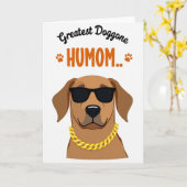 Gepolkte Hond Humom Kaart (Gele Bloem)