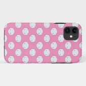 Gepolkte Kat Roze en Witte Kattengezicht Patroon Case-Mate iPhone Case (Achterkant (horizontaal))