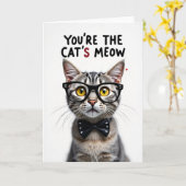 Gepolkte Katten Miauw Kaart (Gele Bloem)