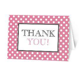 Gepolkte Roze Bedankkaart
