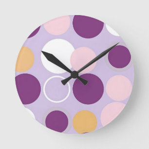 Gepolkte Stippen Cirkels Retro Modern Patroon Ronde Klok