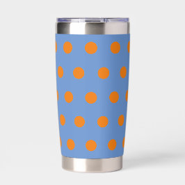Gepolkte Thermobecher (Denimblauw & Oranje) Geïsoleerde Drinkbeker