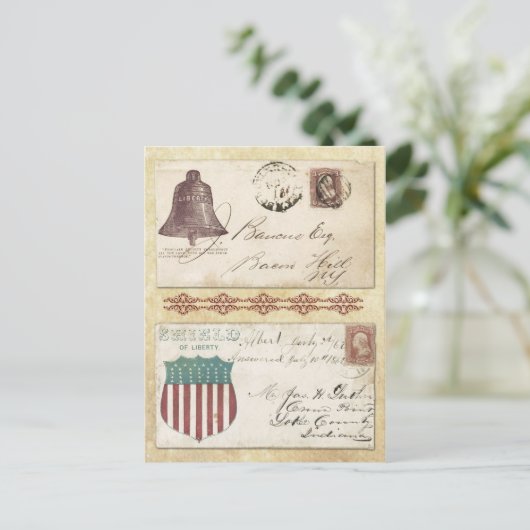 Gepomerkte Burgeroorlog Enveloppen met Liberty Bel Briefkaart (Staand voorkant)