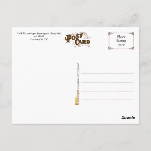 Gepomerkte Burgeroorlog Enveloppen met Liberty Bel Briefkaart (Achterkant)