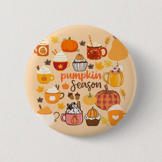 Gepompte Pompoenseizoen Ronde Button 5,7 Cm (Voorkant)