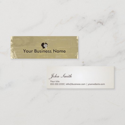 Gepooide papieren druiven Winery Mini Visitekaartj Mini Visitekaartje (Voorkant / Achterkant)