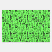 Gepoot Plant Succulente Cacti Handmade Neon Gift Inpakpapier Vel (Voorkant)