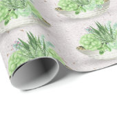 Gepoot Succulent Plant op Terrazzo Cadeaupapier (Rol Hoek)