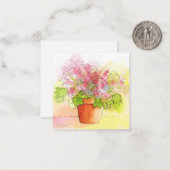 Gepootte bloemen notitiekaartje (Voorkant / Achterkant in situ)
