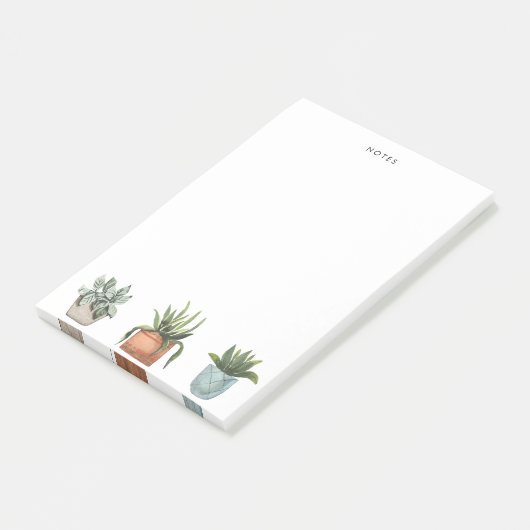 Gepootte huisplanten post-it® notes (Schuin)