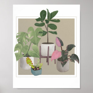 Gepootte huisplanten poster