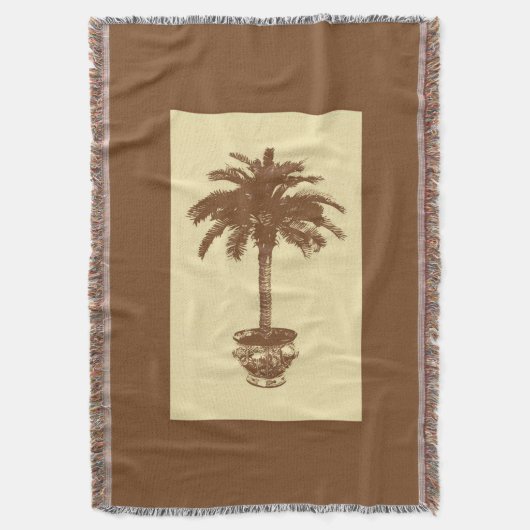 Gepootte palmboom - donkerbruin en geelbruin deken (Voorkant Verticaal)