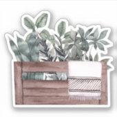Gepootte Planten - Groene Thuissticker Sticker (Voorkant)