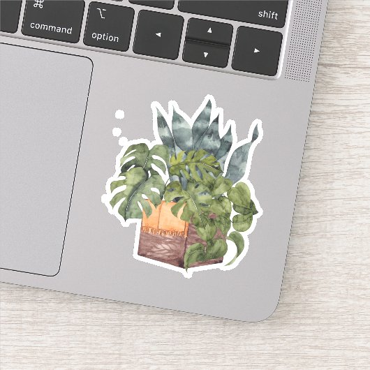 Gepootte Planten - Groene Thuissticker Sticker (Detail)