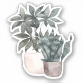 Gepootte Planten - Groene Thuissticker Sticker (Voorkant)