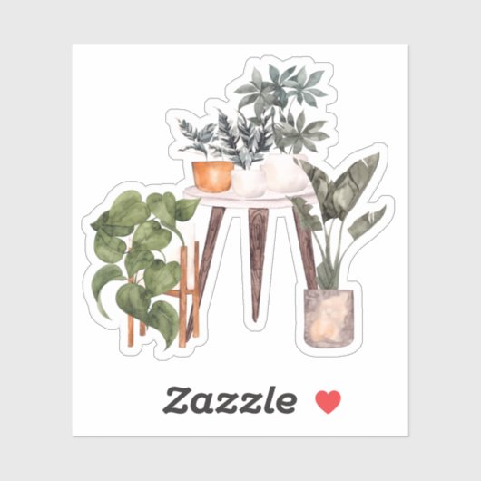 Gepootte Planten - Groene Thuissticker Sticker (Vel)