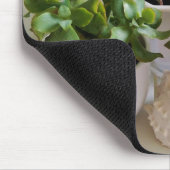 Gepootte Succulenten in wit met Seashell Muismat (Hoek)