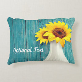 Gepootte zonnebloemen accent kussen