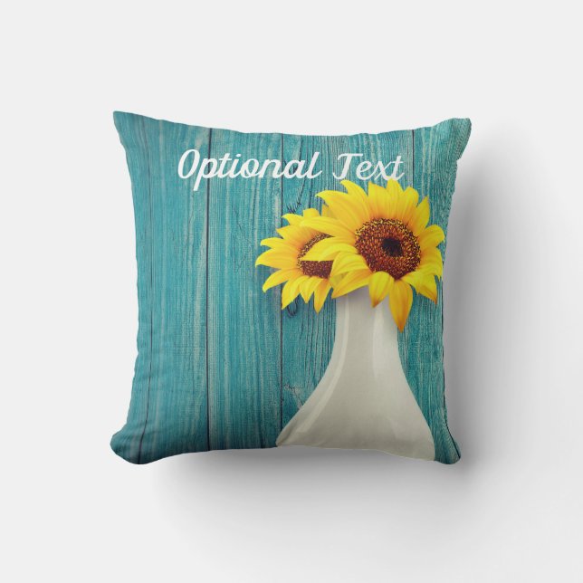 Gepootte zonnebloemen kussen (Voorkant)
