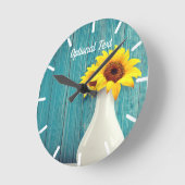 Gepootte zonnebloemen ronde klok (Hoek)