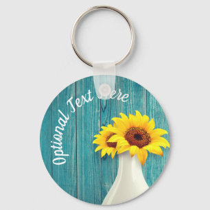 Gepootte zonnebloemen sleutelhanger