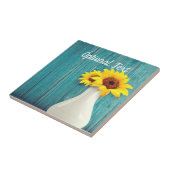 Gepootte zonnebloemen tegeltje (Zijkant)