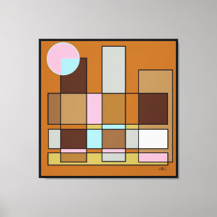 Gepositioneerd nabij het midden canvas afdruk
