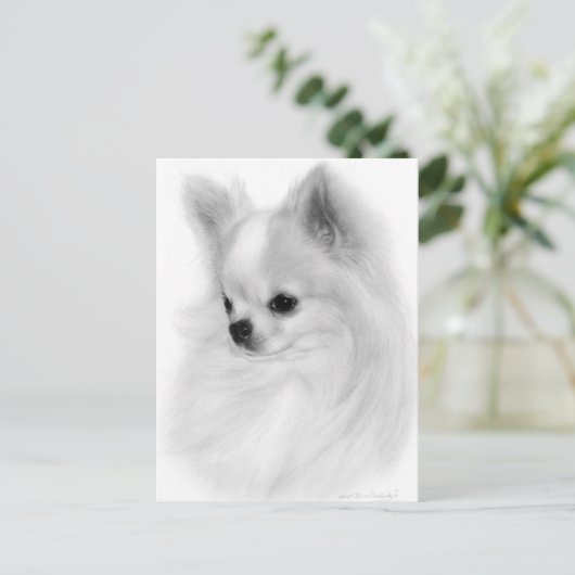 Geposte Chihuahua Hand geschilderd portret Briefkaart (Staand voorkant)