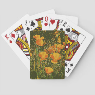 Geposteriseerde klaprozen pokerkaarten