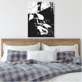 Geposteriseerde vrachtwagen in Montreal, Canada Canvas Afdruk (Insitu (Slaapkamer))