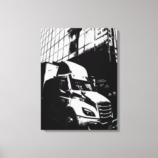 Geposteriseerde vrachtwagen in Montreal, Canada Canvas Afdruk (Voorkant)