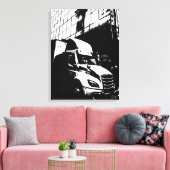 Geposteriseerde vrachtwagen in Montreal, Canada Canvas Afdruk (Insitu (Woonkamer))