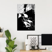 Geposteriseerde vrachtwagen in Montreal, Canada Poster (Thuiskantoor)