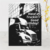 Geposteriseerde vrachtwagen in zwart-wit verjaarda kaart (Gele Bloem)
