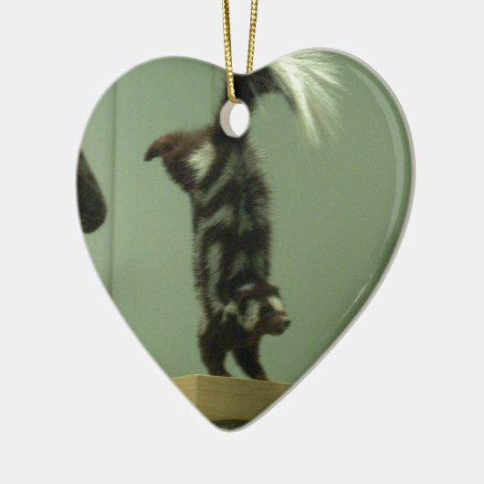 Gepotte kunk; museumtentoonstelling keramisch ornament (Links)