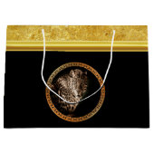 Gepotte luipaard die je ziet met gouden folie groot cadeauzakje (Voorkant)