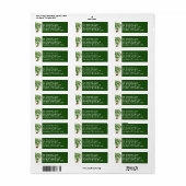 Gepotte Palmbomen Donkergroene Retouradreslabel Etiket (Full Sheet)