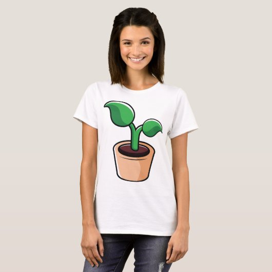 Gepotte Plant T-shirt (Voorkant volledig)