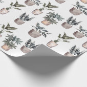Gepotte Planten op wit Cadeaupapier (Hoek)