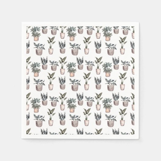 Gepotte Planten op wit Servet (Voorkant)