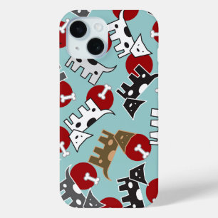 Gepotteerde cogieën en Botten met paardenblauw iPhone 15 Case